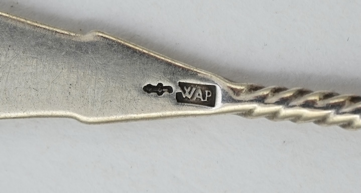 A collection of seventeen mainly 19th century Dutch white metal caddy spoons